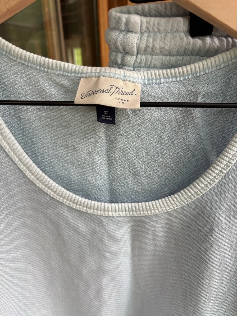 Universal Thread Pale Blue Ribbed Tank & Shorts Matching Set